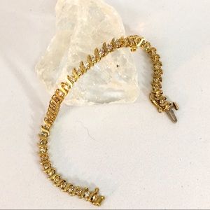 Estate 10K Yellow Gold & Diamond Tennis Bracelet